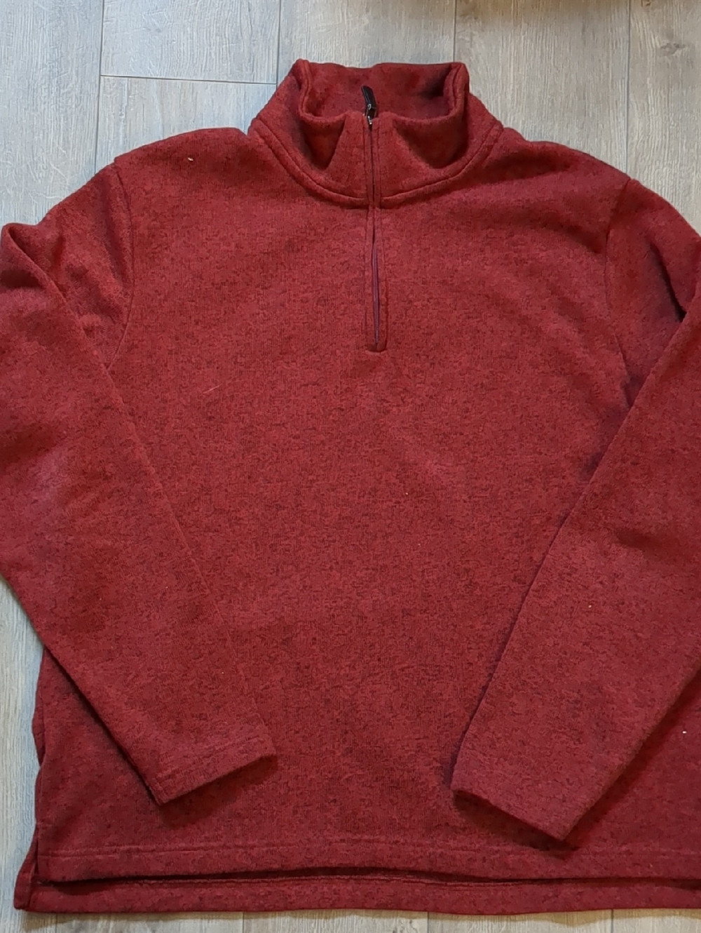 MENS WRANGLER AUTHENTICS 1/4 ZIP SWEATER PULLOVER (HEATHER RED) SIZE L - Picture 3 of 8